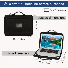 14 Inch Laptop Case,360Â°Protective Always-on Work In Chromebook Bag Hard Sleeve Cover Handle Shoulder Strap Computer Bag