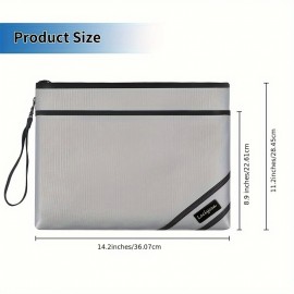 1pc Advanced Fireproof Material Document Bag, Which Is Used For Holding Files, Personal Belongings, Cash, Passport And A4 Documents, Fireproof, Waterproof, Safe And Equipped With A Zipper