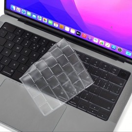 Premium Ultra Thin Keyboard Cover Protector, For 2021 2022 2023 M1/M2 Pro/Max MacBook Pro 14/16 A2442 A2485 A2779 A2780,M2 MacBook Air 13/15A 2681 A2941,US (ANSI) Layout,Clear