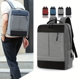 Three-piece Backpack Large-capacity USB Charging Business Casual Men's Oxford Cloth Computer Backpack