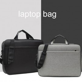 Laptop Bag Carrying Case 17 Inch With Shoulder Strap Lightweight Briefcase Business Casual School Use For Women Men Gray Black