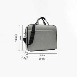 Laptop Bag Carrying Case 17 Inch With Shoulder Strap Lightweight Briefcase Business Casual School Use For Women Men Gray Black