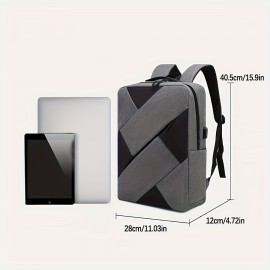 New Men's Three-piece Backpack Lightweight Rechargeable USB Laptop Backpack High-capacity Travel Bag