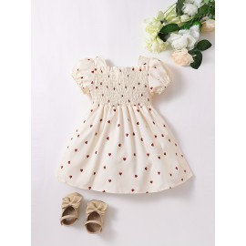 Adorable Heart-Print Tunic Dress For Girls - Perfect For Parties & Birthdays!