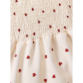 Adorable Heart-Print Tunic Dress For Girls - Perfect For Parties & Birthdays!