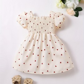 Adorable Heart-Print Tunic Dress For Girls - Perfect For Parties & Birthdays!