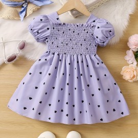 Adorable Heart-Print Tunic Dress For Girls - Perfect For Parties & Birthdays!