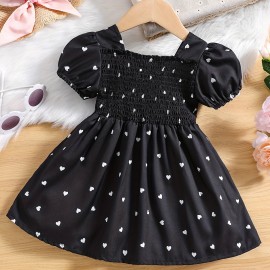 Adorable Heart-Print Tunic Dress For Girls - Perfect For Parties & Birthdays!