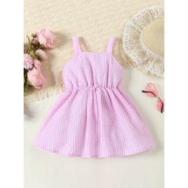 Cute Princess Cami Dress, Baby Girls Suspender Puff Bow Dress