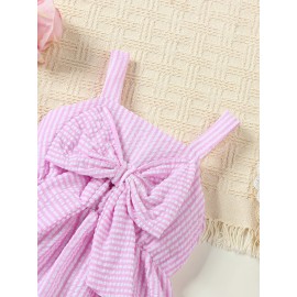 Cute Princess Cami Dress, Baby Girls Suspender Puff Bow Dress