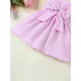 Cute Princess Cami Dress, Baby Girls Suspender Puff Bow Dress