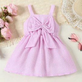 Cute Princess Cami Dress, Baby Girls Suspender Puff Bow Dress