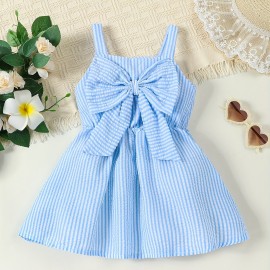 Cute Princess Cami Dress, Baby Girls Suspender Puff Bow Dress