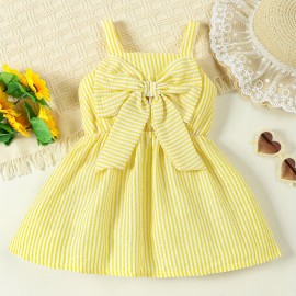 Cute Princess Cami Dress, Baby Girls Suspender Puff Bow Dress