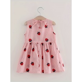 Baby Dress, Girls Cotton Cute Strawberry Print Dress Children's Sleeveless Princess Dress