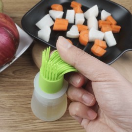 Durable High Temperature Silicone Oil Brush with Bottle Cap for Baking and Cooking, No Shedding, Easy to Clean