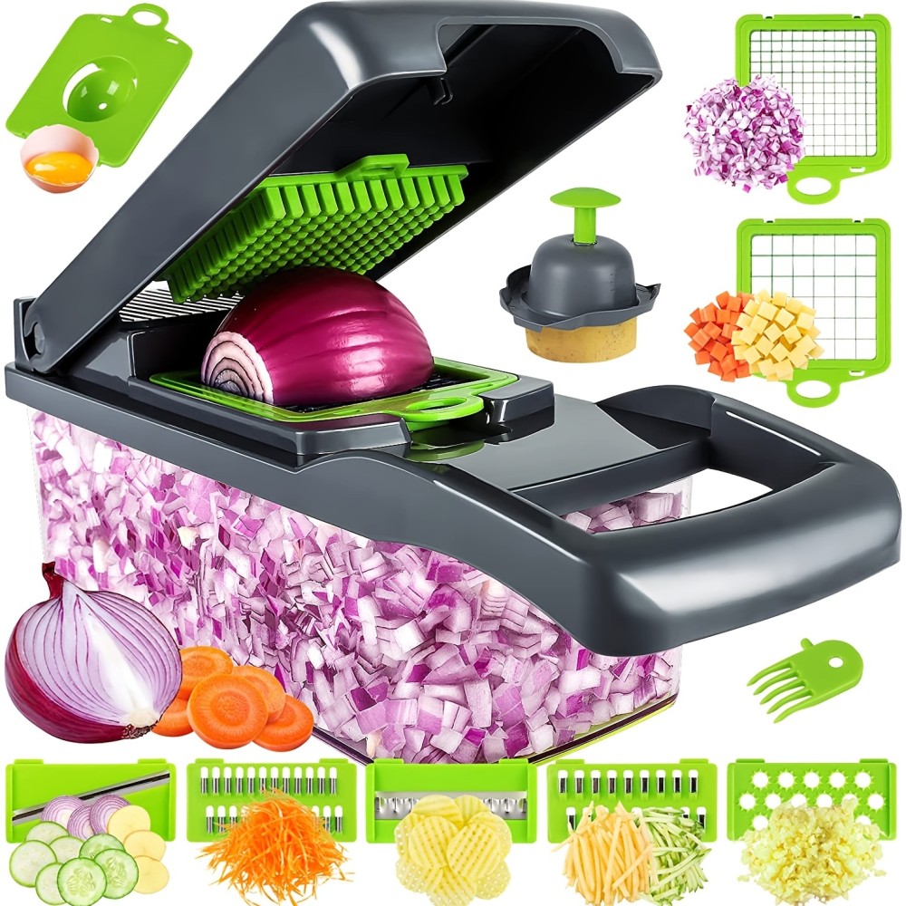 14 In 1 Multifunctional Vegetable Chopper, Cutter Vegetable Dicer Slicer Cutter Mandoline Onion Chopper For Onion Potato Tomato Cucumber Carrot