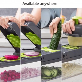 14 In 1 Multifunctional Vegetable Chopper, Cutter Vegetable Dicer Slicer Cutter Mandoline Onion Chopper For Onion Potato Tomato Cucumber Carrot