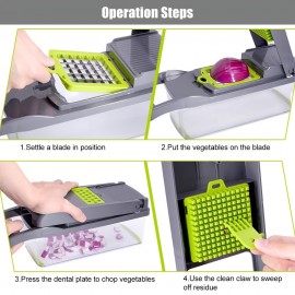 14 In 1 Multifunctional Vegetable Chopper, Cutter Vegetable Dicer Slicer Cutter Mandoline Onion Chopper For Onion Potato Tomato Cucumber Carrot