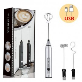 Wireless Electric Milk Frother With USB Charging - Handheld Mini Blender For Coffee, Cappuccino, And Cream - Portable Whisk Mixer With Fast Foam Technology