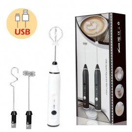 Wireless Electric Milk Frother With USB Charging - Handheld Mini Blender For Coffee, Cappuccino, And Cream - Portable Whisk Mixer With Fast Foam Technology