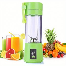 12.85oz Portable Blender, 2000mAhPersonal Mini Blender Shakes Smoothies Ice Jucier Cup USB Rechargeable Strong Power Six Blades Mixer