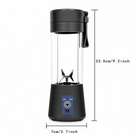 12.85oz Portable Blender, 2000mAhPersonal Mini Blender Shakes Smoothies Ice Jucier Cup USB Rechargeable Strong Power Six Blades Mixer