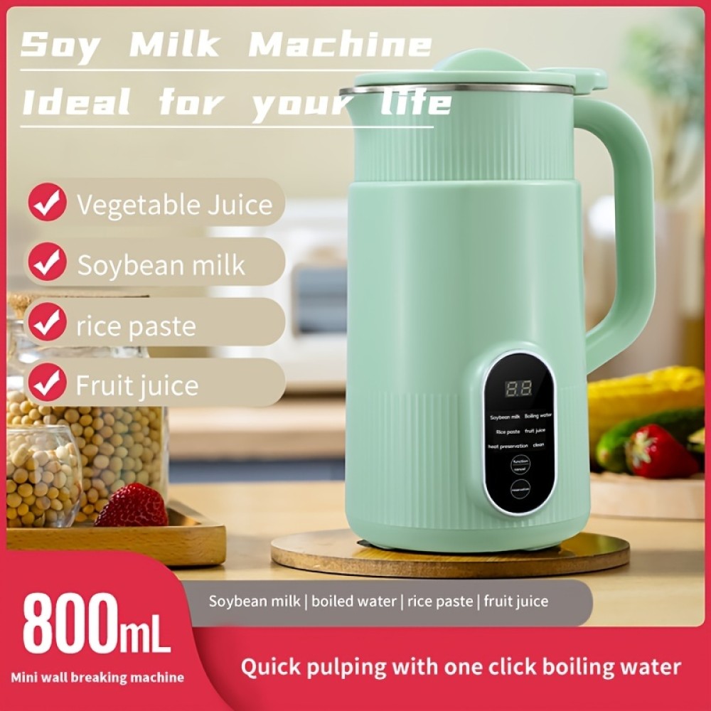 Soybean Milk Maker, Nut Milk Maker 27oz, Homemade Almond, Oat, Coconut, Soy, Or Plant Based Milks and Non-Dairy Beverages, Boil and Blend Single Servings, Stainless Steel, Self-Cleaning, Portable, Free Filtering for 1-4 Person Households