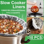 10pcs Slow Cooker Liners, Kitchen Disposable Cooking Bags, BPA Free, For Oval Or Round Pot, Size 13*21 Inches, Fit 3QT To 8QT