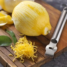 1pc Lemon Zester Grater Stainless Steel Lemon Grater Orange Peeler Citrus Fruit Grater Peeling Knife Kitchen Gadgets Bar Accessories