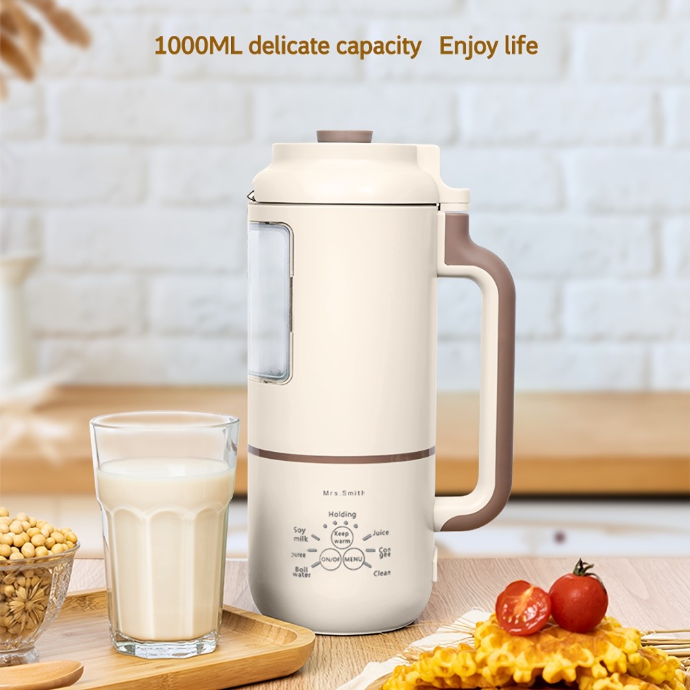 1000ml Portable Mini Soy Milk Maker with Free Filtering and Self-Cleaning - Perfect for 1-4 Person Households - Enjoy Fresh Soy Milk and Juices Anytime