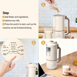 1000ml Portable Mini Soy Milk Maker with Free Filtering and Self-Cleaning - Perfect for 1-4 Person Households - Enjoy Fresh Soy Milk and Juices Anytime