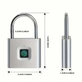 Smart Fingerprint Padlock USB Rechargeable Door Lock Biometric Thumbprint Door Padlocks Zinc Alloy Smart Life Unlock