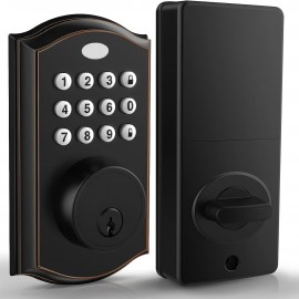 Keyless Entry Door Lock - Electronic Door Lock With Keypad, Smart Deadbolt Lock With Auto Lock, Security Waterproof Smart Lock, Easy To Install, Ideal For Front Door, Home Use, Apartment -  M19L-BASIC-ORB