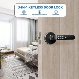 Fingerprint Door Knob Smart Lock Keyless Entry Door Lock Great For Brdroom Garage Airbnb - H06