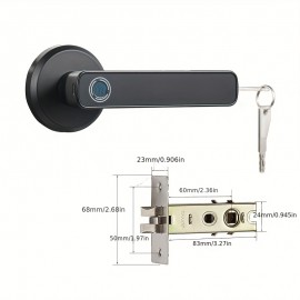 Smart Fingerprint Door Lock With Keypad Keyless Entry - Perfect For Indoor Home Wooden Metal Door