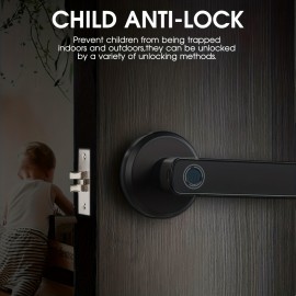 Smart Fingerprint Door Lock With Keypad Keyless Entry - Perfect For Indoor Home Wooden Metal Door