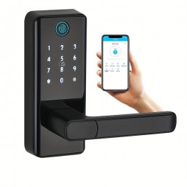 Touch Screen Half Panel Lock TTLOCK-TH04T 5-in-1 Keyless Entry Door Locks,Smart Door Lock Fingerprint Door Lock Keypad Door Lock