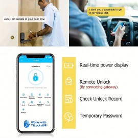 Touch Screen Half Panel Lock TTLOCK-TH04T 5-in-1 Keyless Entry Door Locks,Smart Door Lock Fingerprint Door Lock Keypad Door Lock