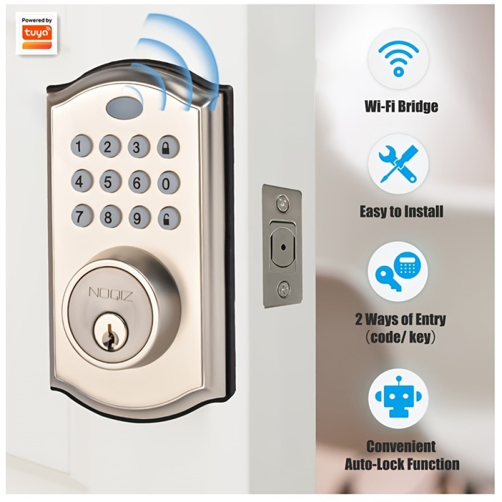 Smart Home Security Made Easy: Noqiz WiFi Smart Lock With Tuya/ Smart Life, Keyless Entry & Remote Control