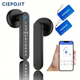 Smart Fingerprint Door Lock, Handle Biometric With App/IC Card/Key For Keyless Entry Lock Keypad Touchscreen Password