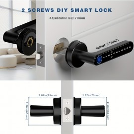 Smart Fingerprint Door Lock, Handle Biometric With App/IC Card/Key For Keyless Entry Lock Keypad Touchscreen Password