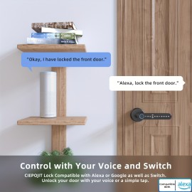 Smart Fingerprint Door Lock, Handle Biometric With App/IC Card/Key For Keyless Entry Lock Keypad Touchscreen Password