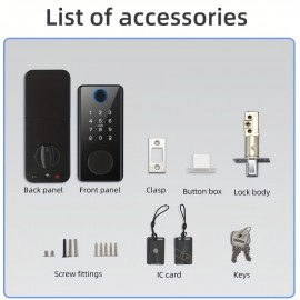 Smart Deadbolt Lock, Keyless Entry Door Lock, 5-in-1 Keyless Entry With Biometric, Key Card, TT LOCK, Black And Silvery