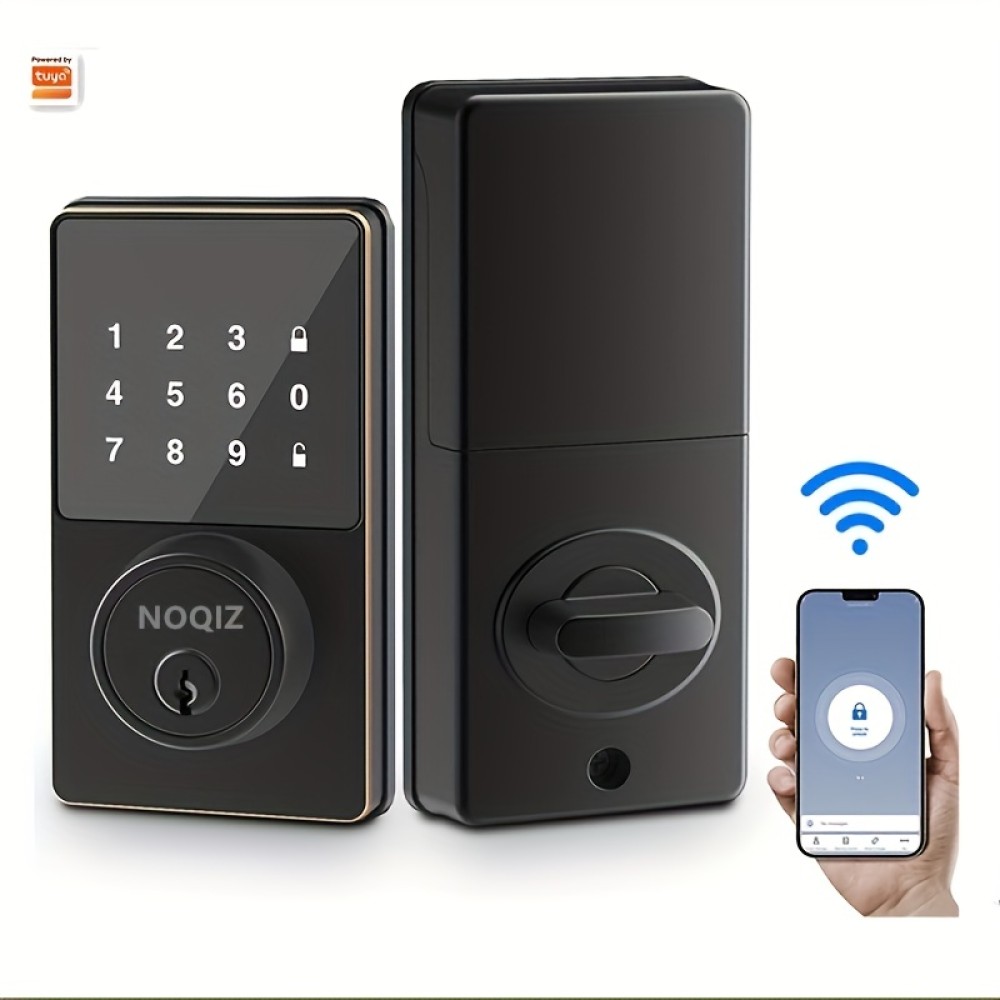 Smart Life Keyless Entry: Tuya Smart Lock With Touchscreen Keypads, IP54 Waterproof Grade, App Unlock & 50 User Codes - Secure Your Home Now!