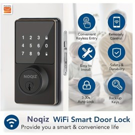 Smart Life Keyless Entry: Tuya Smart Lock With Touchscreen Keypads, IP54 Waterproof Grade, App Unlock & 50 User Codes - Secure Your Home Now!