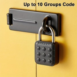 Combination Lock For Locker, 6 Digit Waterproof Smart Code Padlock For Outdoor Use, Combo Padlock For Gym Lockers, Storage Box, Cabinet