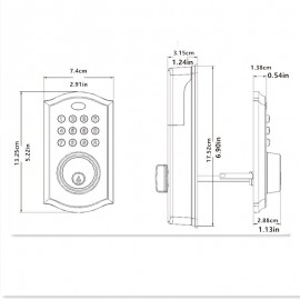 Noqiz Keyless Entry Door Lock, Smart Lock With Touchscreen Keypad, Secure Deadbolt Lock With 50 User Codes, Easy Installation, Auto Lock,Waterproof Grade IP54, Bedroom Door, Home, Apartment, M15 ORB