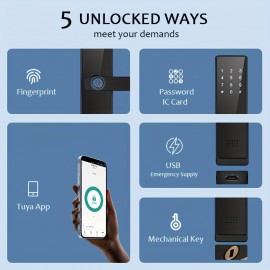 Smart Fingerprint Door Lock Keyless Entry Door Lock For Home Hotel Office Airbnb Digital Electric Door Lock