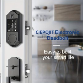 Smart Lock With Fingerprint Deadbolt - 5-in-1 Keyless Entry Door Locks With Keypads & App Remote Control, IP54 Waterproof Auto Smart Lock